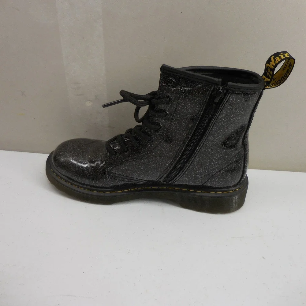 Dr. Martens 1460 Glitter J Black Sparkle Lace Up Zip Boots US 4 UK 3 EU 36